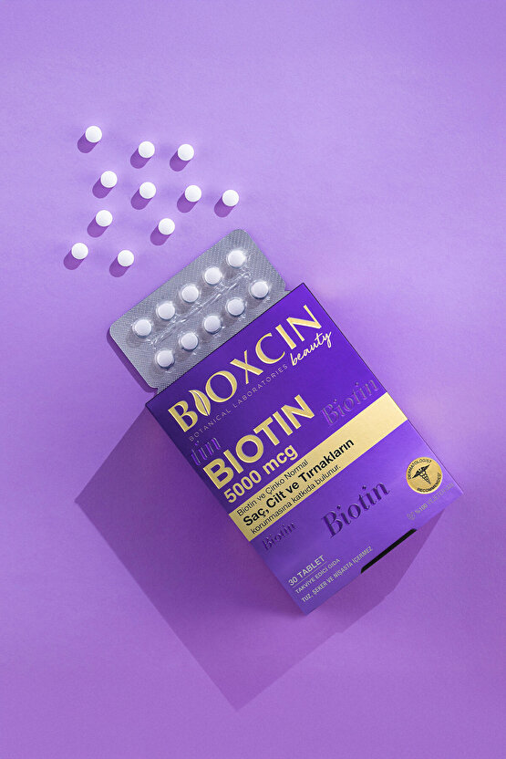 Biotin 5.000 Mcg 30 Tablet - Biotin Çinko 15 Mg Saç Ve Tırnak Vitamini