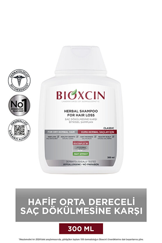 Klasik Kuru Ve Normal Saçlar Için Şampuan 300 Ml - Genesis Saç Dökülmesi Şampuanı Kuru ve Normal Saç