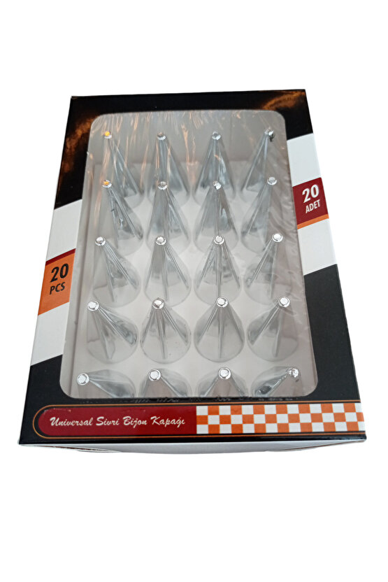 19mm Mermi Bijon Kapaği Parlak Gümüş 20li Set A Kalite