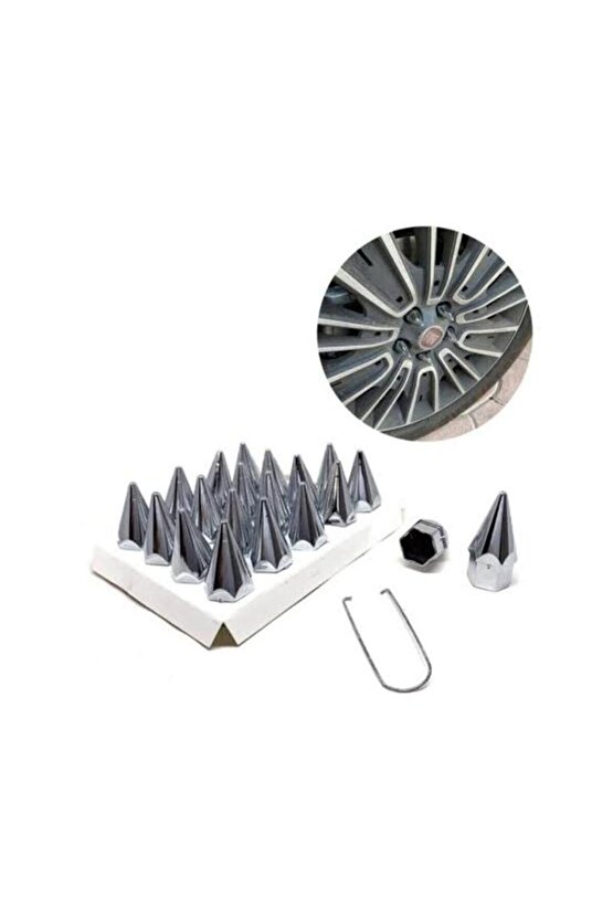 19mm Mermi Bijon Kapaği Parlak Gümüş 20li Set A Kalite