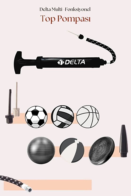Siyah Pompa - Futbol Basketbol Voleybol Hentbol Pilates Topu Şişirme Pompası
