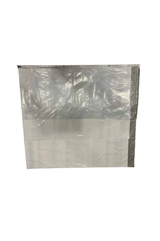 100 Adet GRİ-BEYAZ ÇOK UZUN BÜYÜK CEPSİZ KARGO POŞETİ 26x77+5 cm