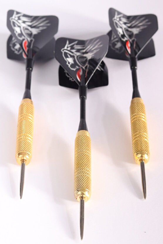 18 Gr. Dart Oku (3’lü Set) - Çelik Uç + Pirinç Gövde + Renkli Kanat - Dart Oku Seti
