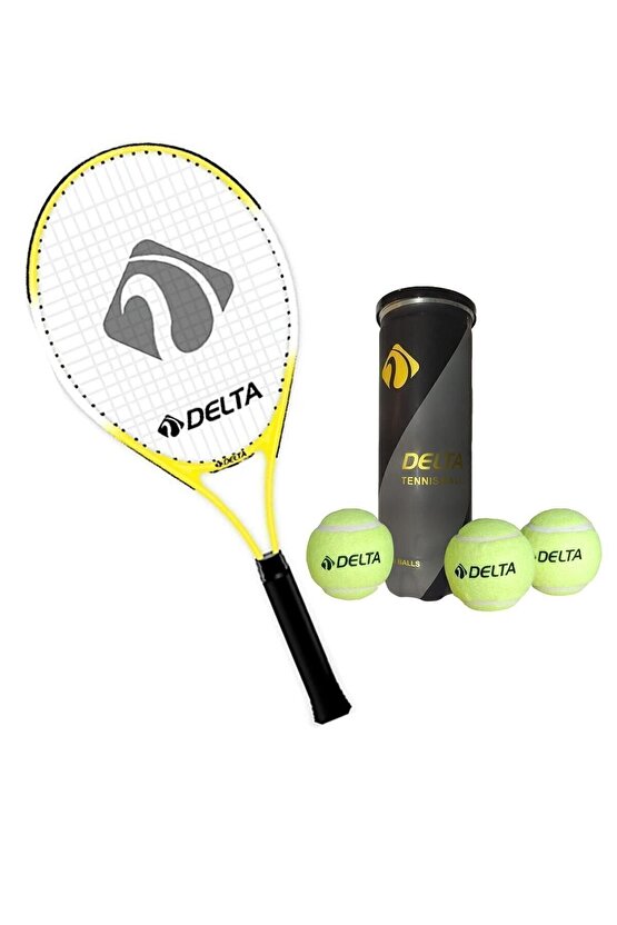 Max Joys 19 İnç Çocuk Tenis Raketi + Çantası + Vakumlu Tüpte 3 Adet Tenis Maç Topu Seti