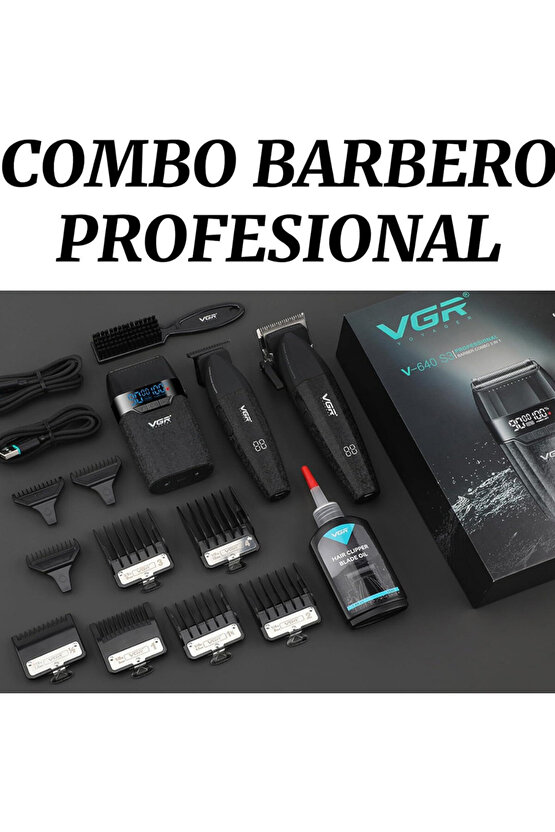 -V-640 S3 Profesyonel Kablosuz Saç ve Sakal Kesme Makinesi – 3 in 1 Tıraş Seti