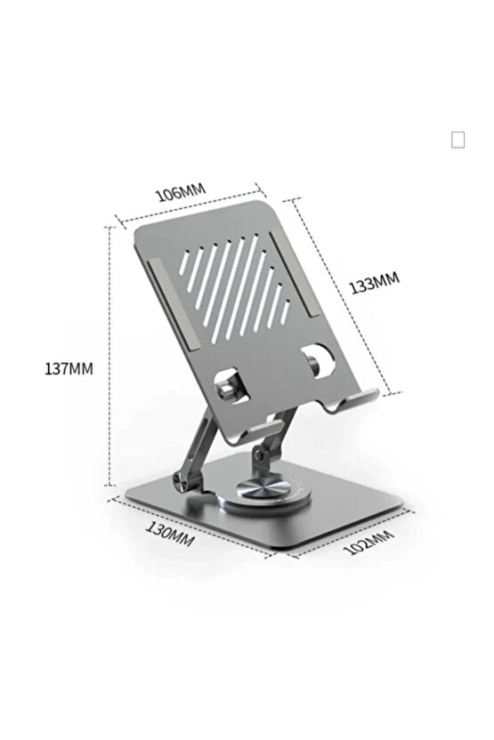 14 inç Uyumlu, Metal, 360° Dönen Masaüstü Telefon ve Tablet Standı Tablet ve Telefon Tutucu
