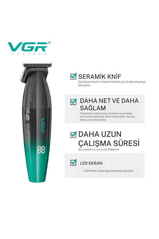 V-906 DLC T-Blade Tıraş Makinesi 9000 RPM, Keskin ve Güçlü