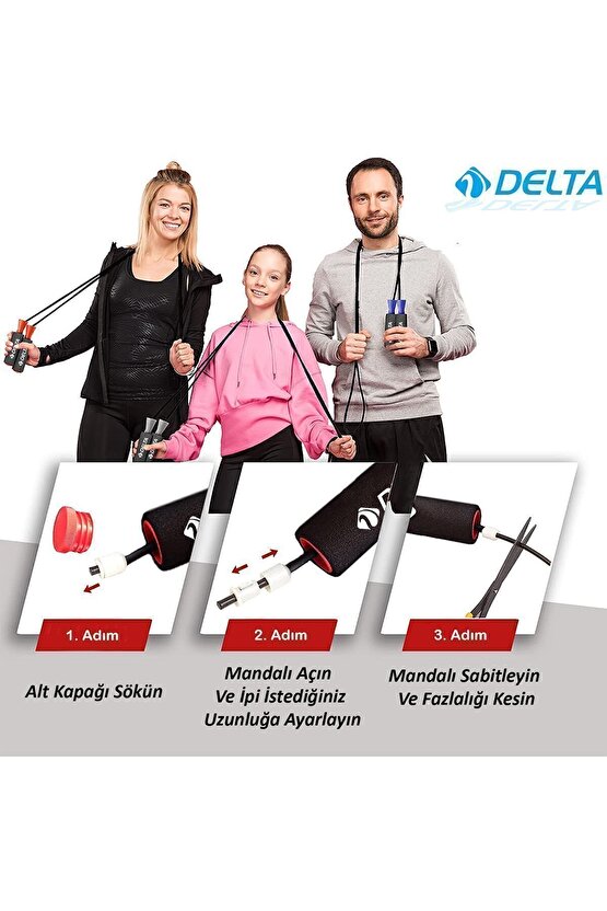 Deluxe Sünger Tutamaçlı Rulmanlı Ayarlanabilir Atlama İpi 265ISERI