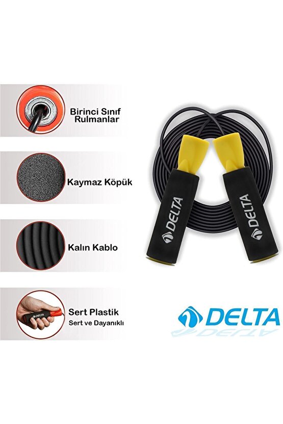 Deluxe Sünger Tutamaçlı Rulmanlı Ayarlanabilir Atlama İpi