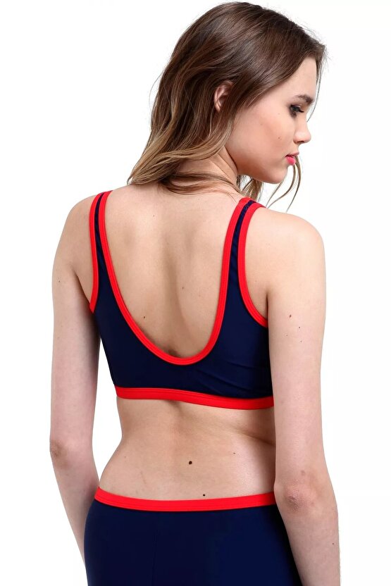 Küçük Beden Modelli Badili Şortlu 2 Parça Bikini - 5044 - Lacivert