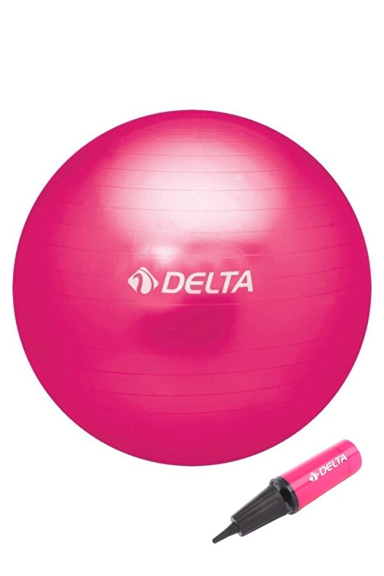 55 cm Deluxe 140 cm - 159 cm Boy Aralığında Olanlar İçin Uygun Fuşya Pilates Topu ve Pompa Seti