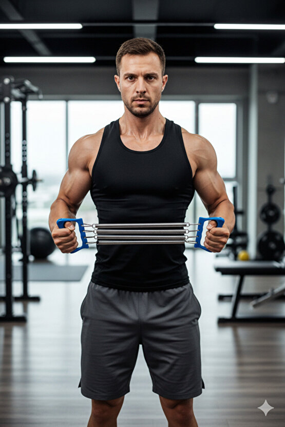 5 Kademe Sertlik Direnç Ayarlanabilir Çelik Yaylı Göğüs Yayı Egzersiz Vücut Geliştirme Fitness Aleti