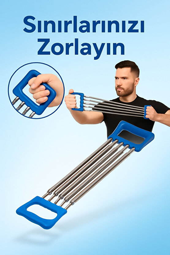 5 Kademe Sertlik Direnç Ayarlanabilir Çelik Yaylı Göğüs Yayı Egzersiz Vücut Geliştirme Fitness Aleti