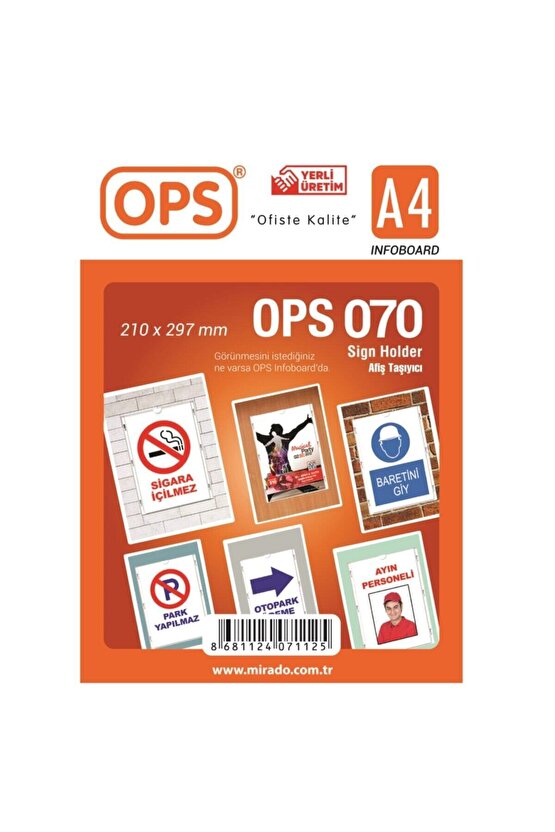 Dp 070 A4 Duvar Tipi Afiş Taşıyıcı