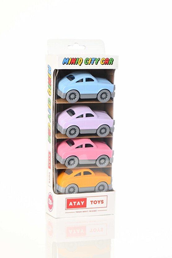 MINIQ CITY CAR AUTO PASTEL 4’LÜ SET OYUNCAK ARABA