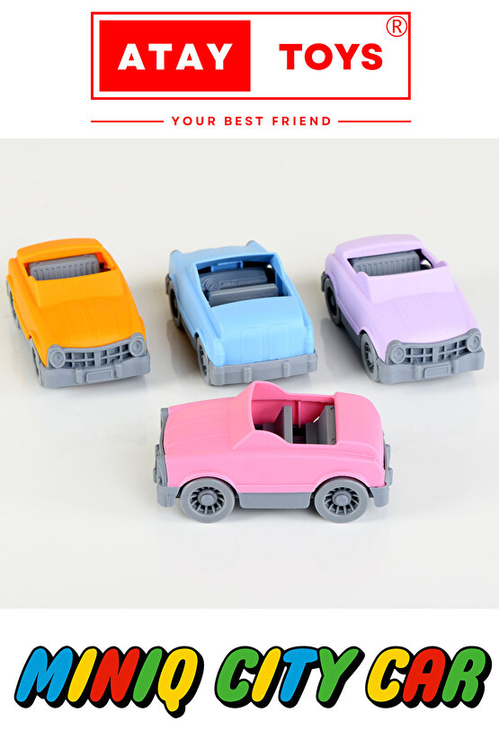 MINIQ CITY CAR CABRIO PASTEL 12 ADET OYUNCAK ARABA