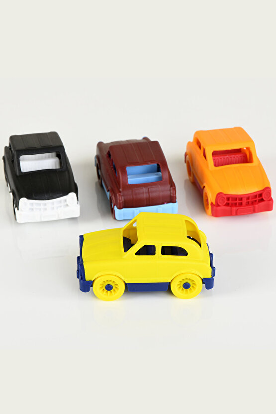 MINIQ CITY CAR SİYAH BEYAZ MIX 4’LÜ SET OYUNCAK ARABA