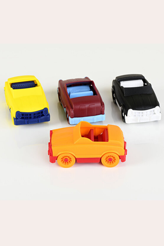 MINIQ CITY CAR SİYAH BEYAZ MIX 4’LÜ SET OYUNCAK ARABA