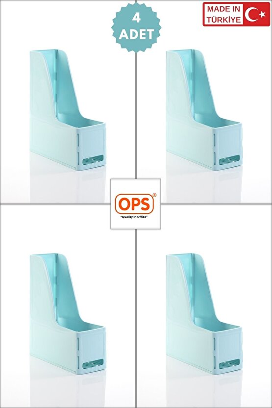 MG 101 MAGAZİNLİK 4LÜ SET A4 DEMONTE PLASTİK DİKEY KLASÖR ARŞİV KUTUSU ORGANİZER SAKLAMA DEPOLAMA