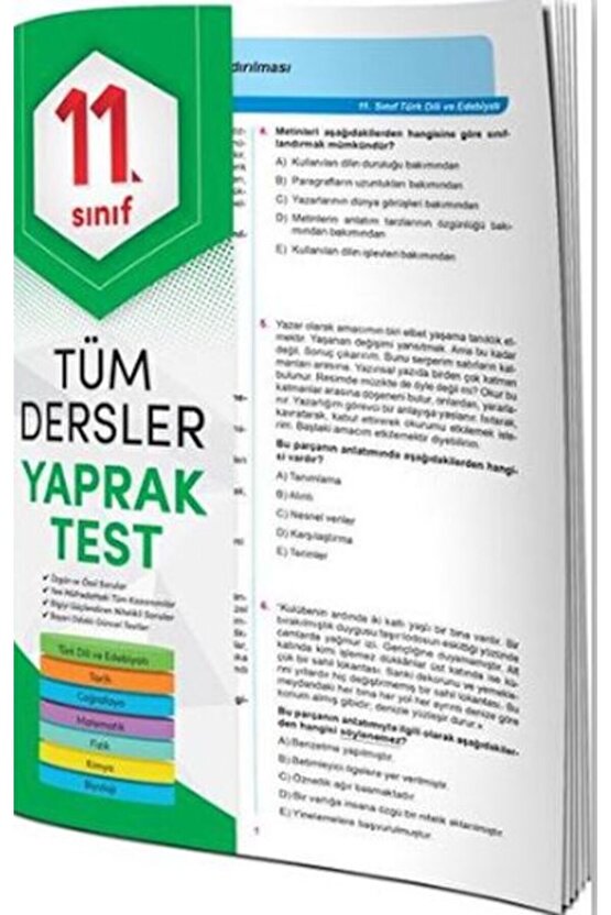 11. Sınıf Tüm Dersler Yaprak Test 4 Element Yayınları