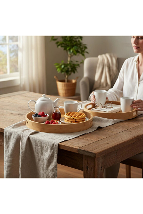 Oval Bambu Tepsi 2li Set