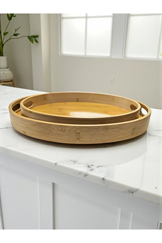 Oval Bambu Tepsi 2li Set