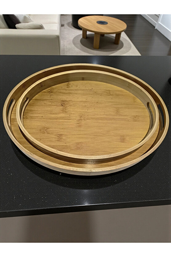 Oval Bambu Tepsi 2li Set