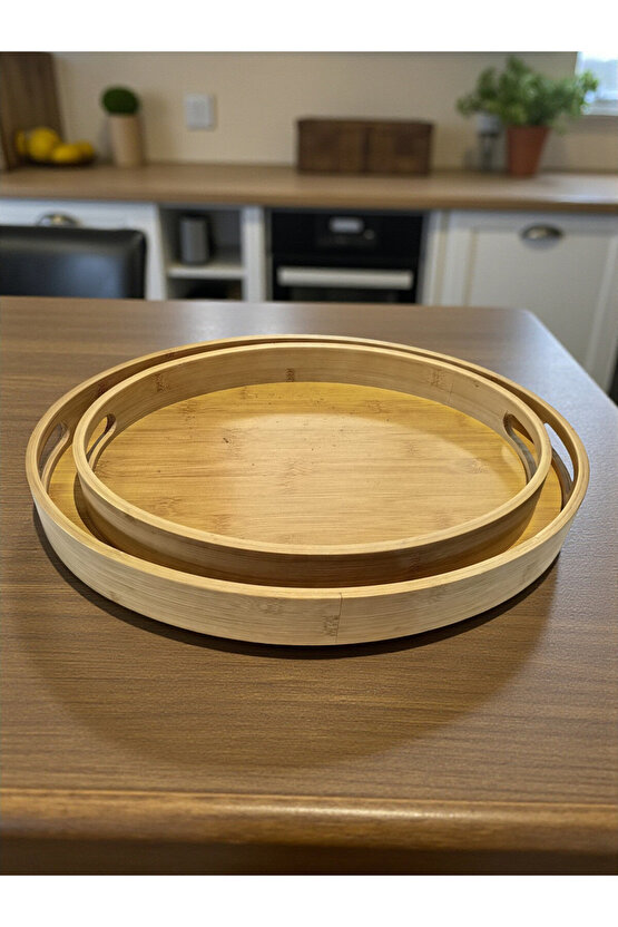 Oval Bambu Tepsi 2li Set