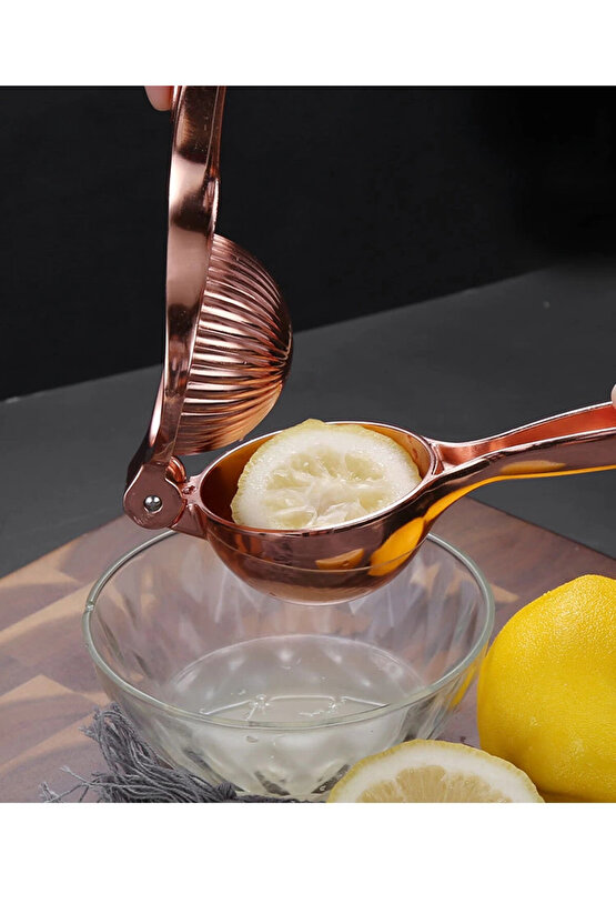 Rose Paslanmaz Çelik Kaplama Limon Sıkacağı Narenciye sıkacağı (Büyük Boy)