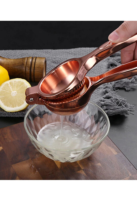 Rose Paslanmaz Çelik Kaplama Limon Sıkacağı Narenciye sıkacağı (Büyük Boy)