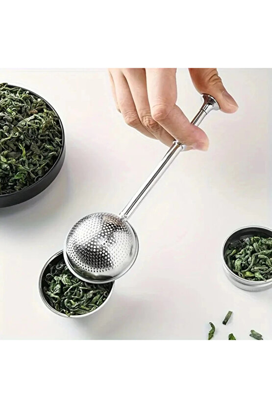 Paslanmaz Çelik Top Yaylı Çay Kahve Bitki Çayı Süzgeci
