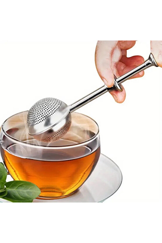 Paslanmaz Çelik Top Yaylı Çay Kahve Bitki Çayı Süzgeci