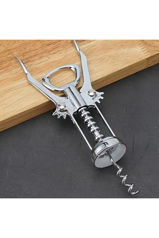 Professional Krom Tirbuşon Metal Tirbüşon Şarap Şişe Açacağı Türbişon Tirbişon