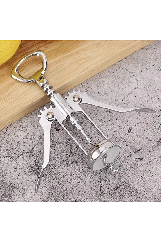 Professional Krom Tirbuşon Metal Tirbüşon Şarap Şişe Açacağı Türbişon Tirbişon