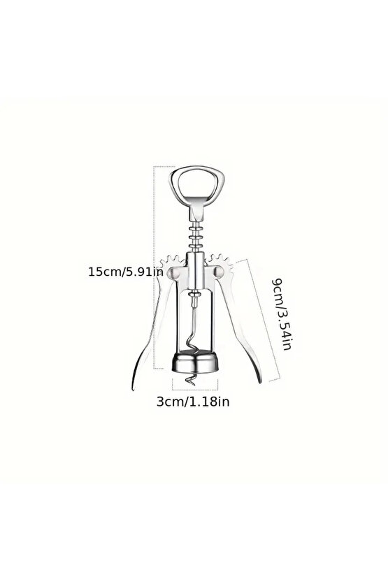 Professional Krom Tirbuşon Metal Tirbüşon Şarap Şişe Açacağı Türbişon Tirbişon