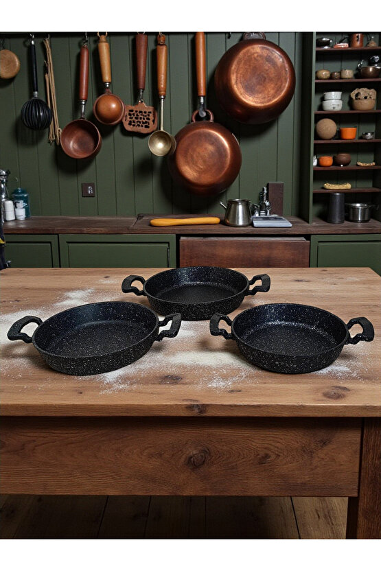 Döküm Omlet Tava 3lü Set 18-20-22 Cm