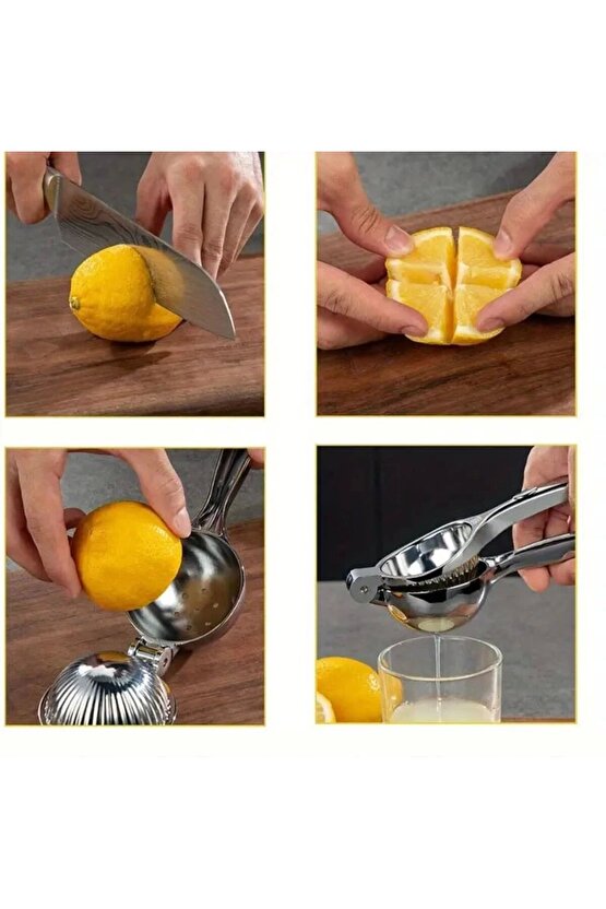 Paslanmaz Çelik Kaplama Limon Sıkacağı Narenciye sıkacağı(Büyük Boy)