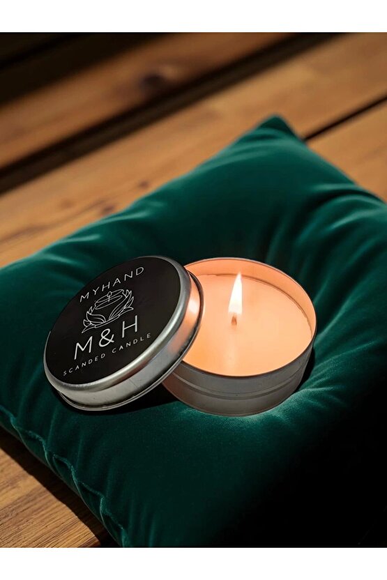 MyHand Soyawax Gümüş Teneke Mum Amour Eternal Esans Kokulu Kutu Mum 60 Gr