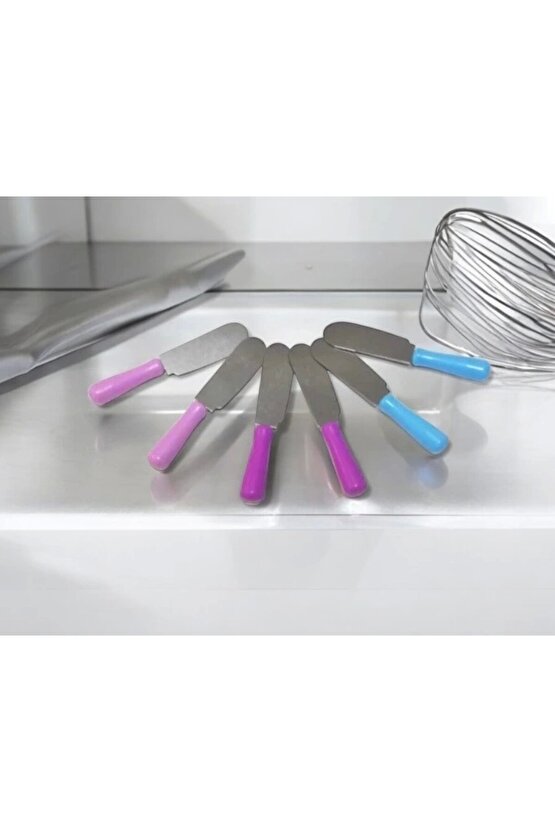 Paslanmaz Çelik Plastik Saplı 6lı Kahvaltı Bıçağı (Karışık Renk)
