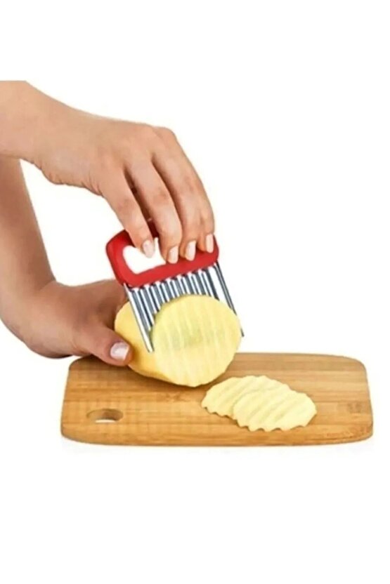 Paslanmaz Çelik Chips Chopper Patates Sebze ve Meyve Dilimleyici Şekillendirici (Karışık Renk)