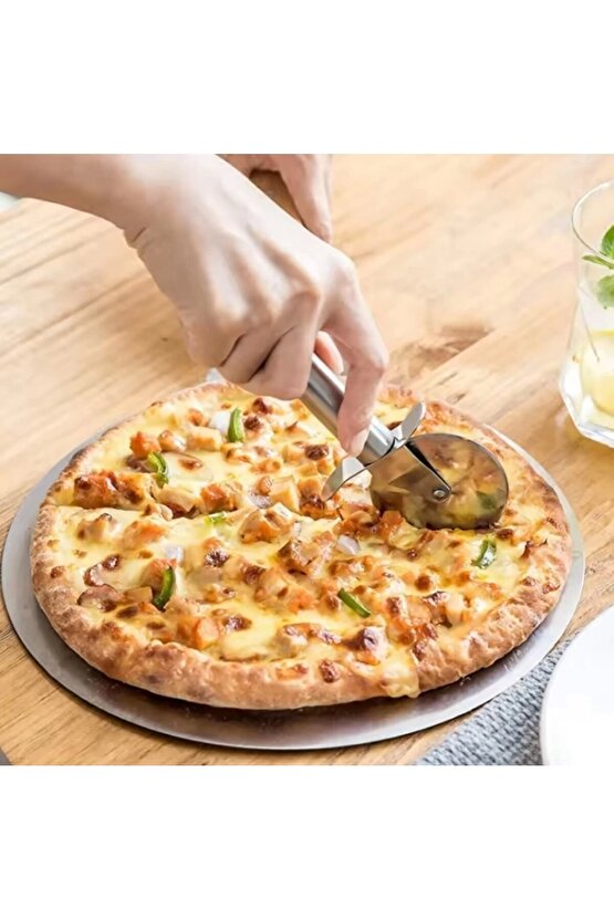 Paslanmaz Çelik Pizza ve Hamur Kesici (Büyük Boy)