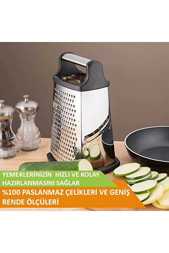 Paslanmaz Çelik 4 Taraflı Çok İşlevli Rende (Dilimleyici)