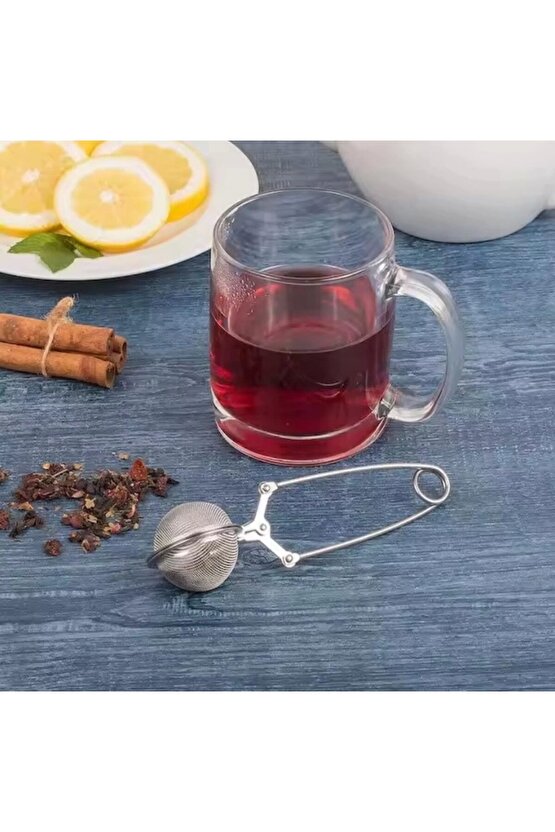 Paslanmaz Çelik Top Makas Çay Kahve Bitki Çayı Süzgeci