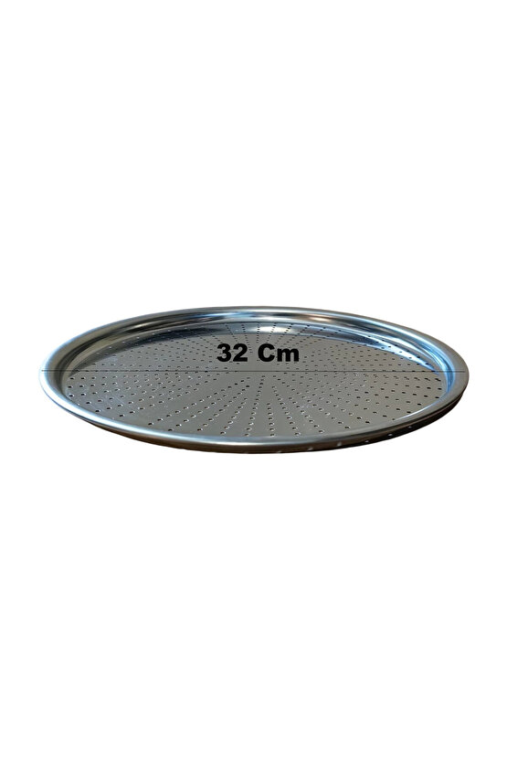 Paslanmaz Çelik Delikli Pizza Fırın Tepsisi Lahmacun Fırın Tepsisi 32 Cm