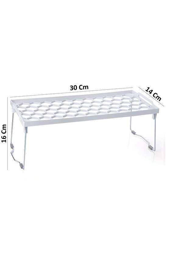 Plastik Metal Ayaklı Dikdörtgen Mini Raf Düzenleyici Organizer
