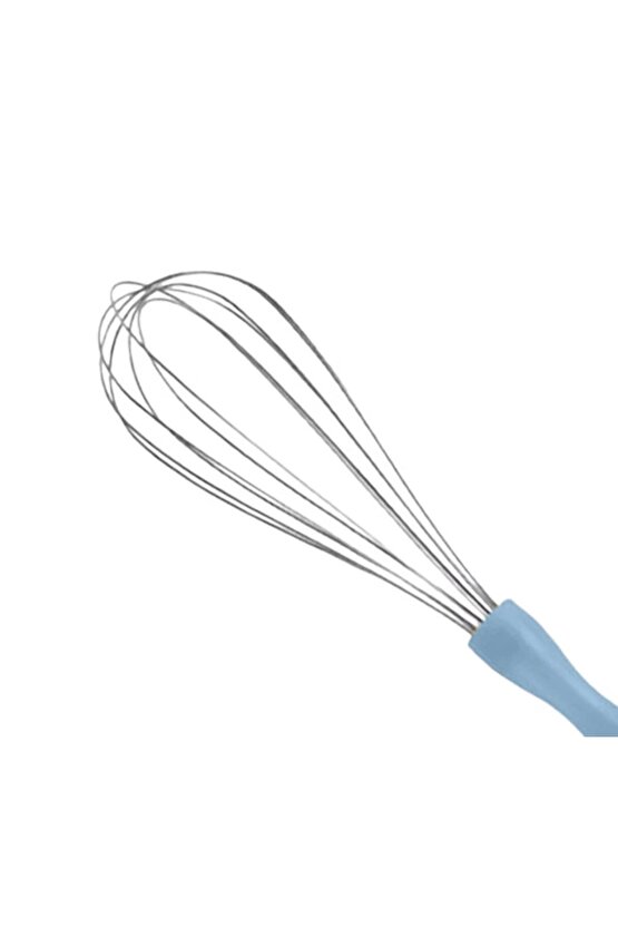 Paslanmaz Çelik Mavi Plastik Saplı El Çırpıcısı (Blender) 3lü Set