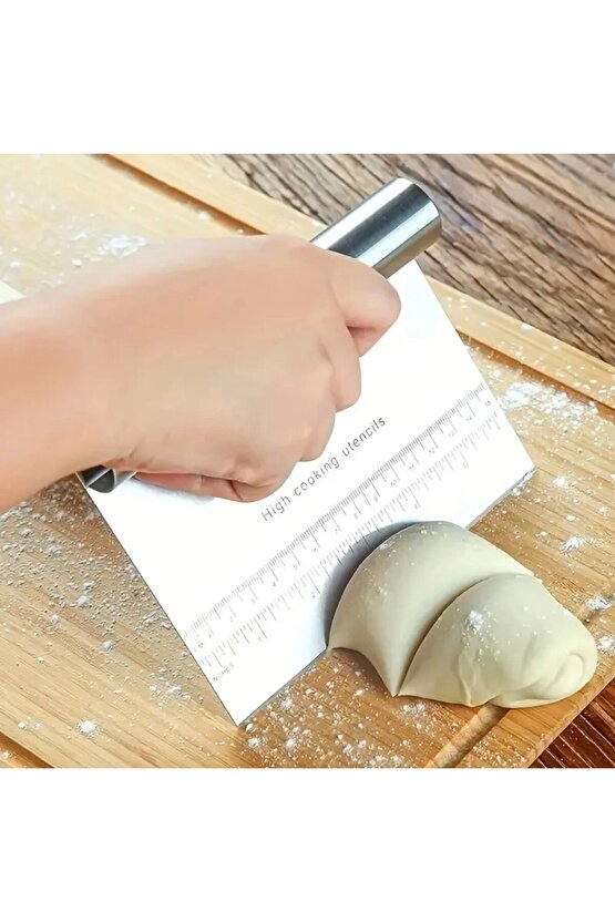 Paslanmaz Çelik Ölçülü Hamur Kesici, Pizza Kesici, Kazıyıcı