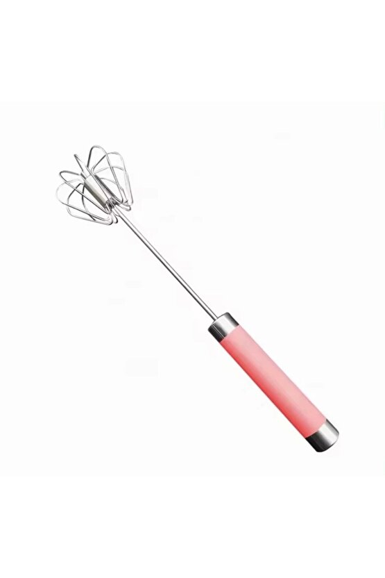 Paslanmaz Çelik Pembe Yaylı Yarı Otomatik El Çırpıcısı