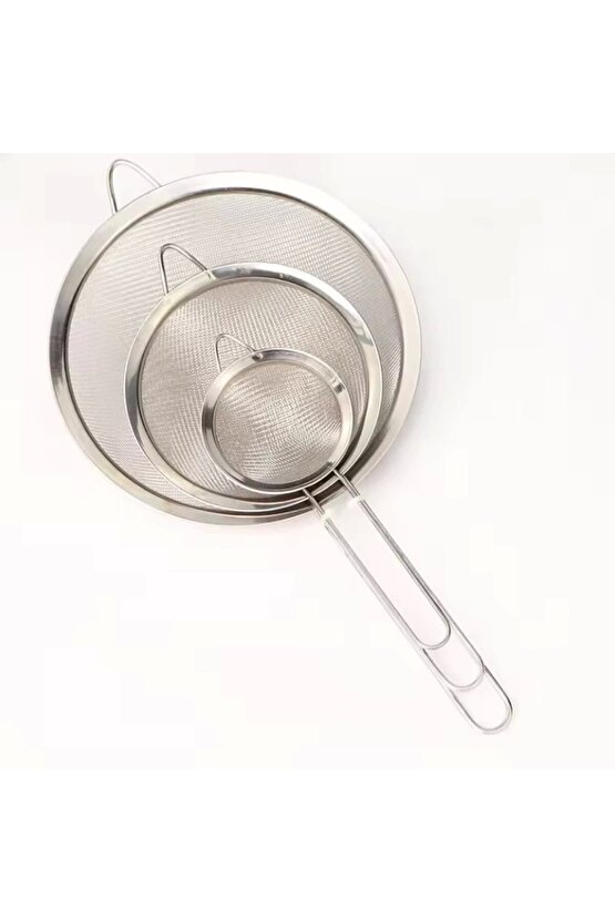 Paslanmaz Çelik Pratik 3lü Çay Süzgeci 6 7 8 Cm