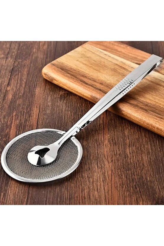 Paslanmaz Metal Süzgeçli Kızartma Maşası
